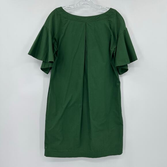Maeve Anthropologie Green Flutter Sleeve Cotton Shift Dress Pockets Womens Sz XS - Picture 9 of 12